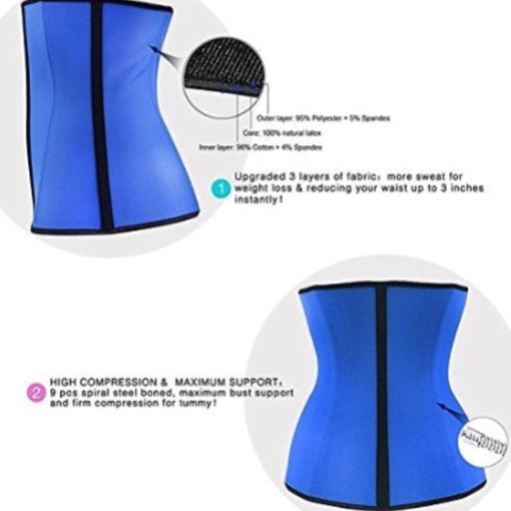blue latex waist trainer - Picture 3 of 3